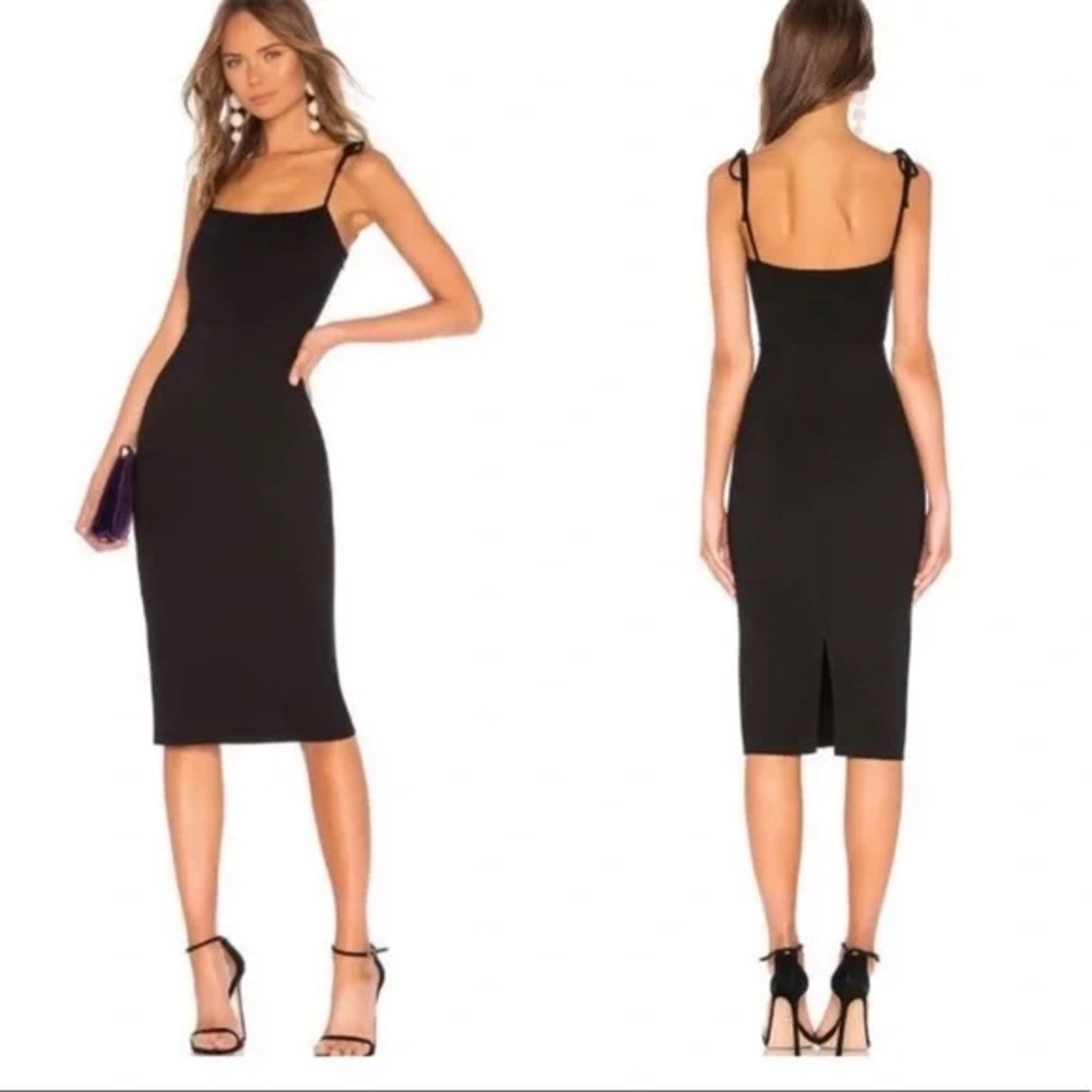 LPA Elegant Black Women's midi Dress spaghetti strap size xxs